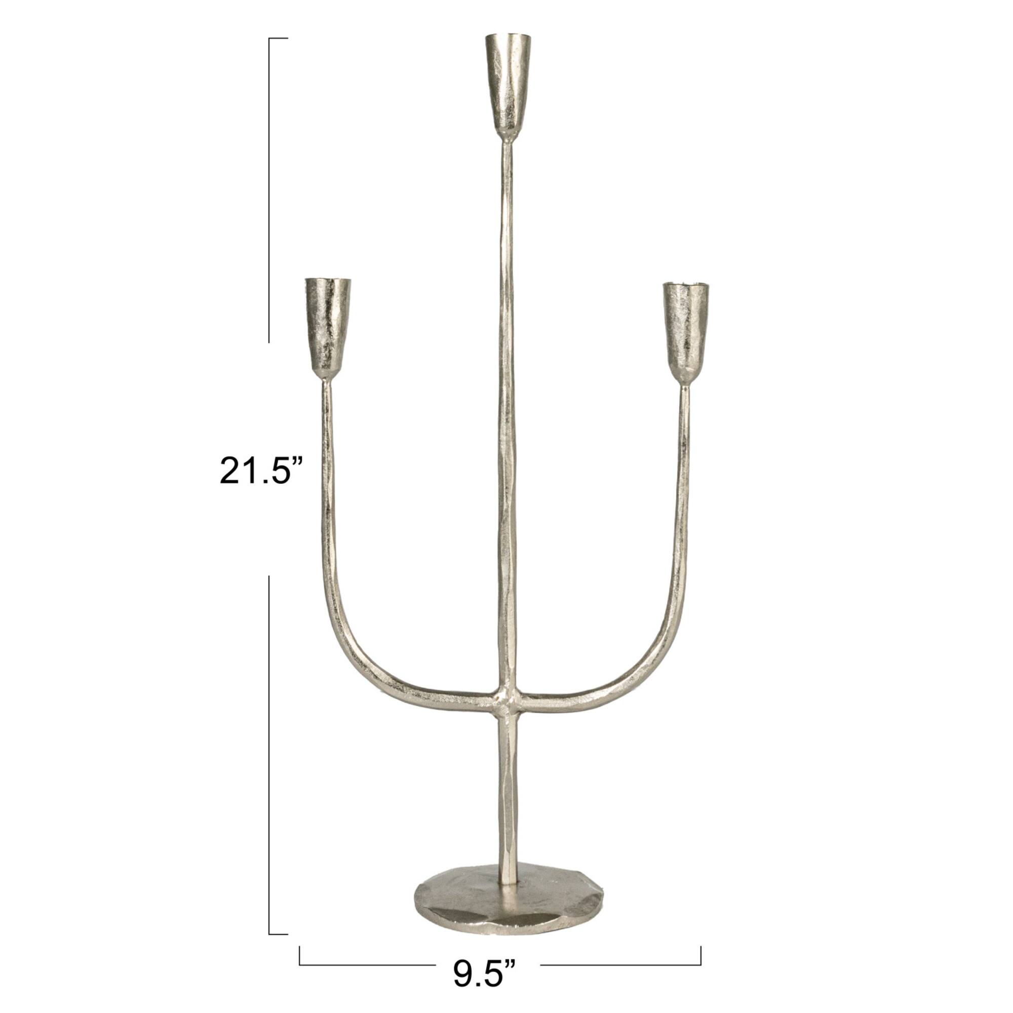 Hello Honey® 21.5" Silver Metal Candelabra